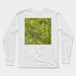 Sap Green Abstract Low Polygon Background Long Sleeve T-Shirt